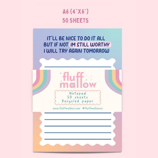 A6 im still worthy memo pad