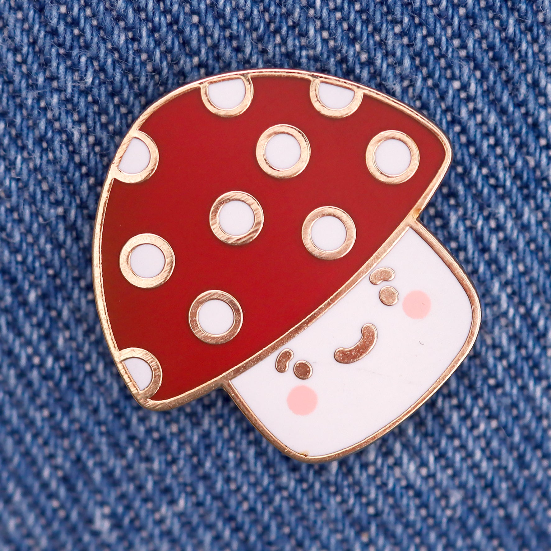 Kawaii mushroom enamel pin cute