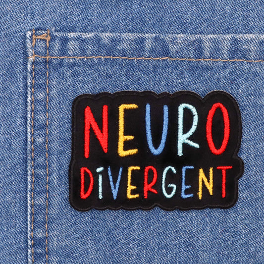Neurodivergent iron on Patch cute rainbow