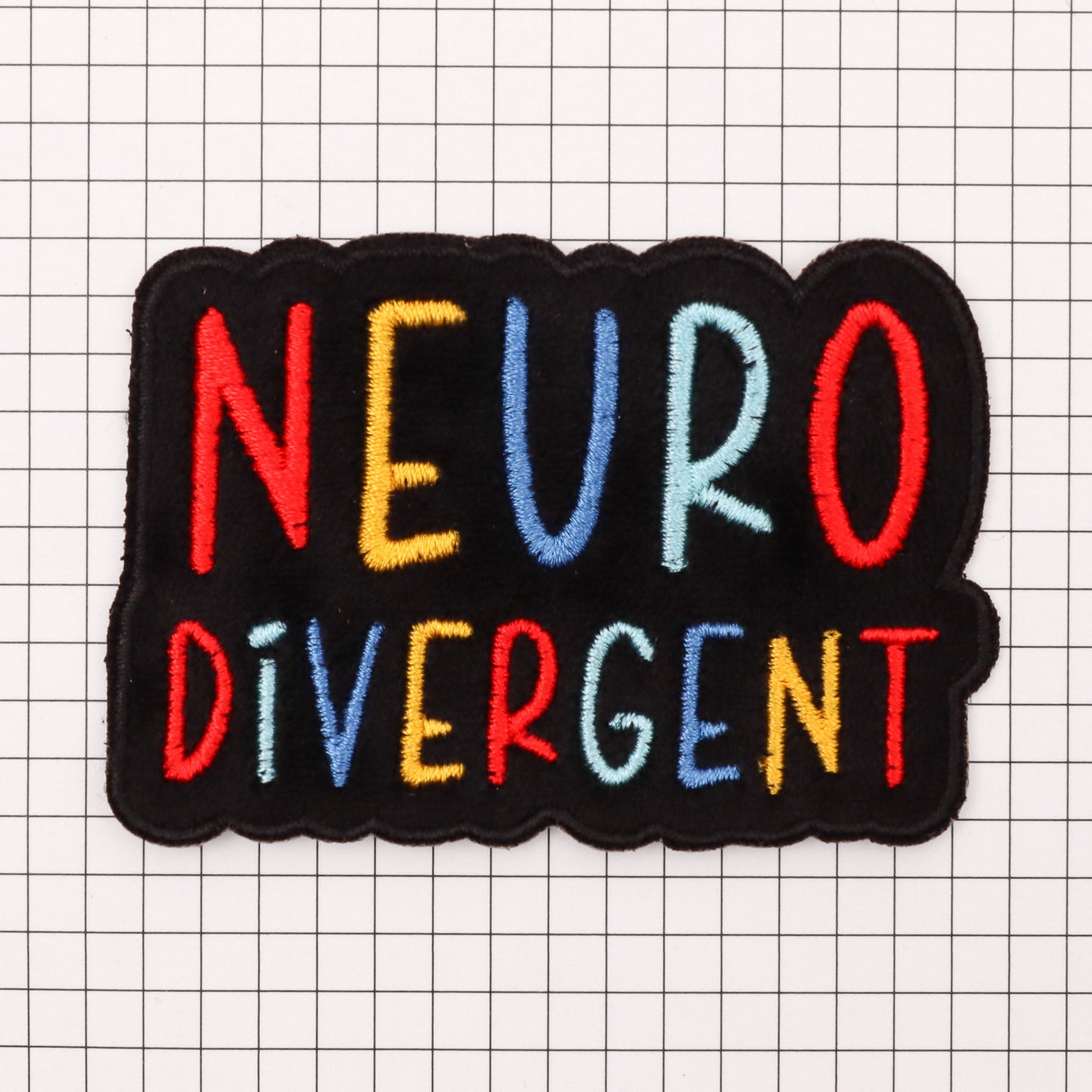Neurodivergent iron on Patch cute rainbow