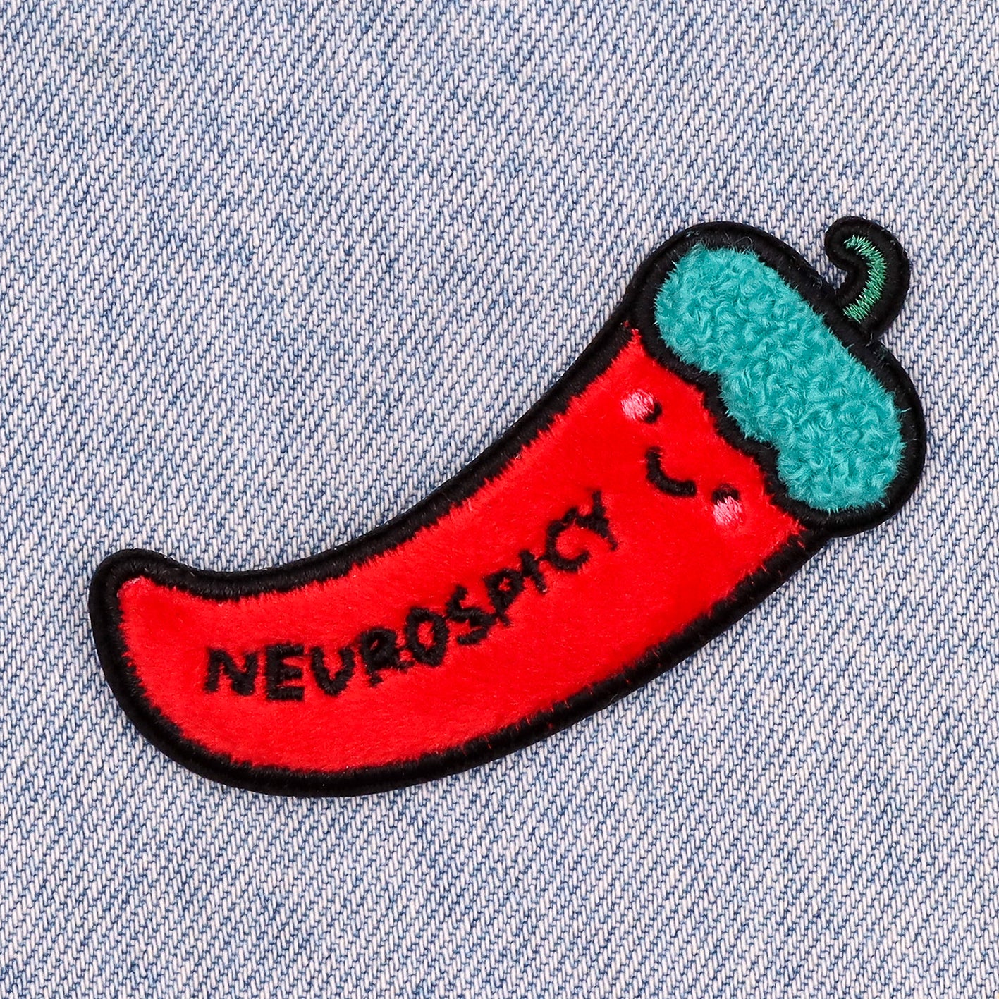 Neurospicey iron on patch cute chilli