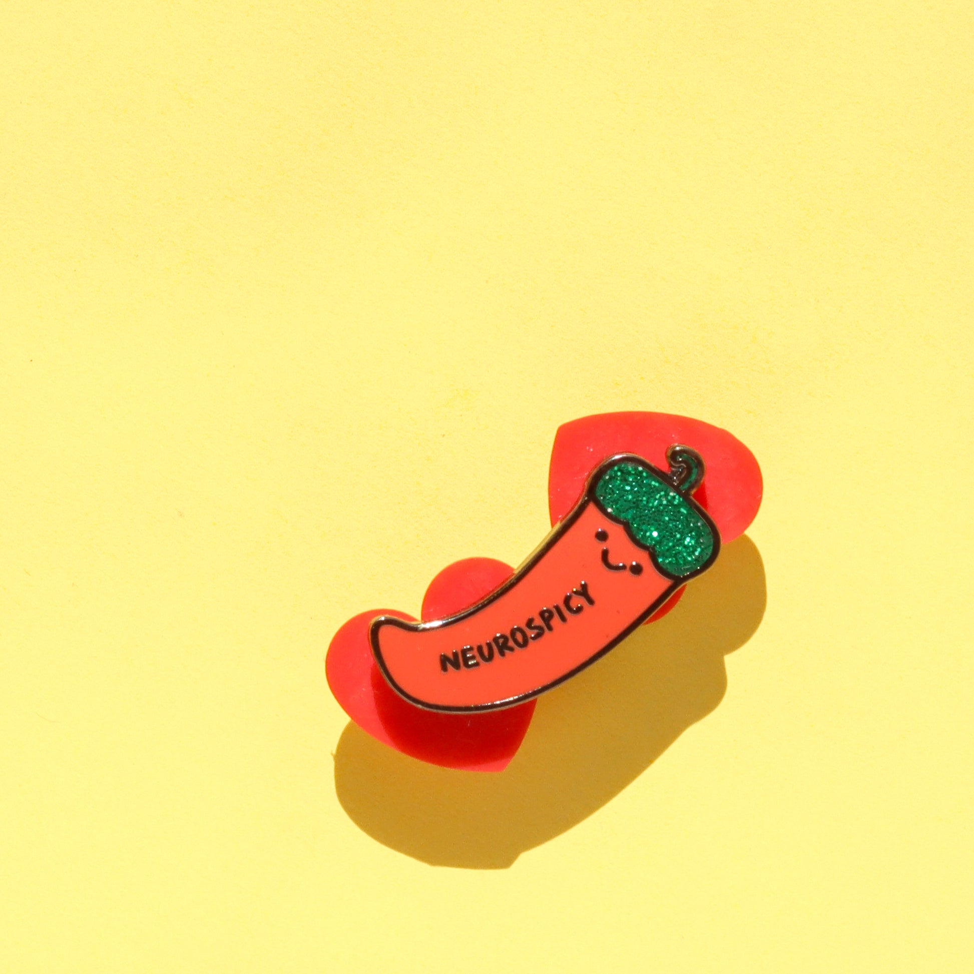 Neurospicy glitter hard enamel pin