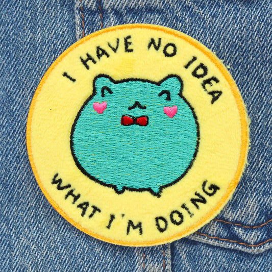 No Idea What I'm Doing Frog Embroidered Iron-On Patch