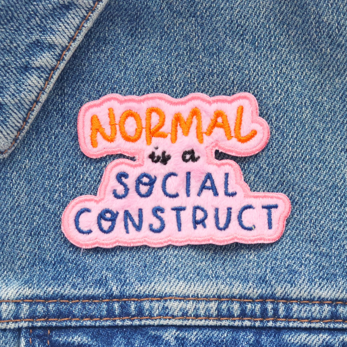 Normal Is A Social Construct Plush Velvet Iron-On Patch