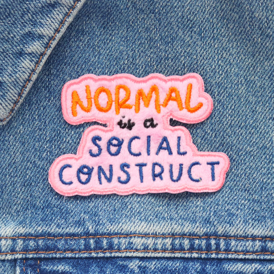 Normal Is A Social Construct Plush Velvet Iron-On Patch