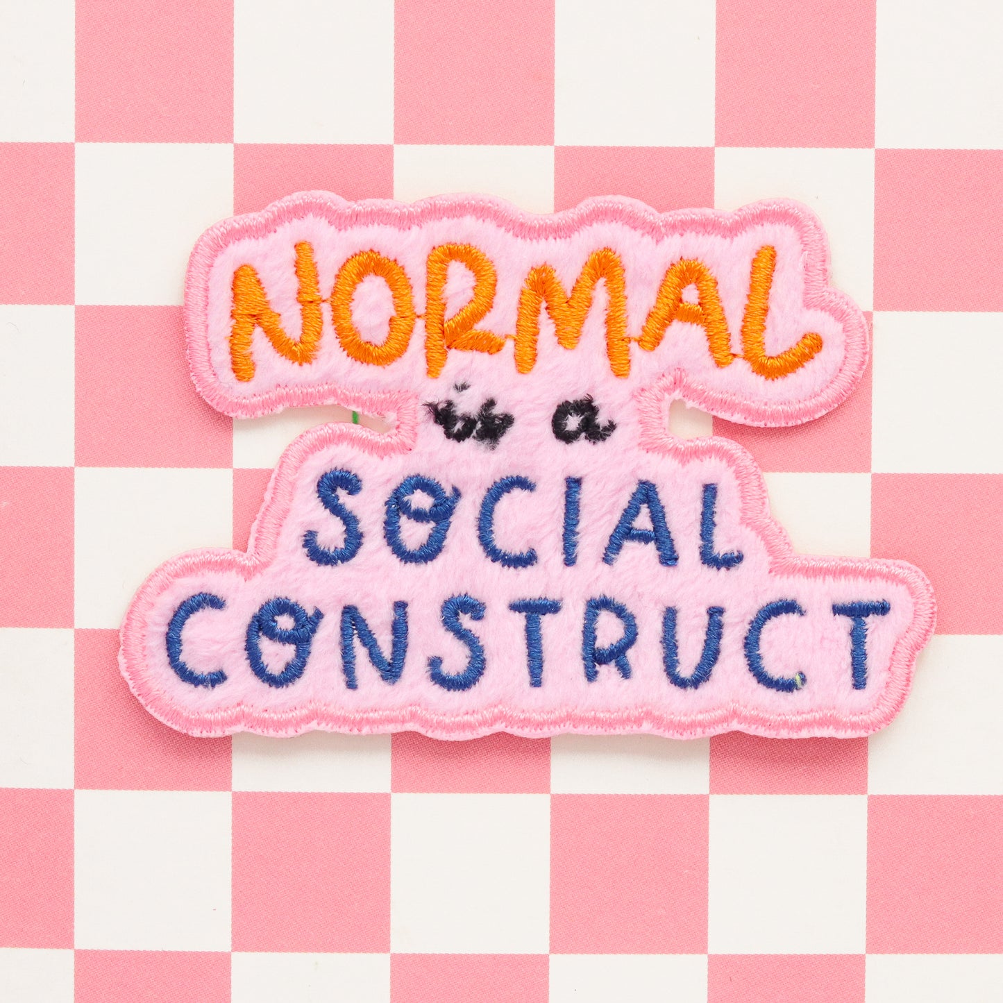 Normal Is A Social Construct Plush Velvet Iron-On Patch