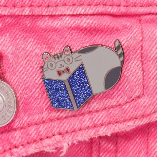 Book Cat enamel pin