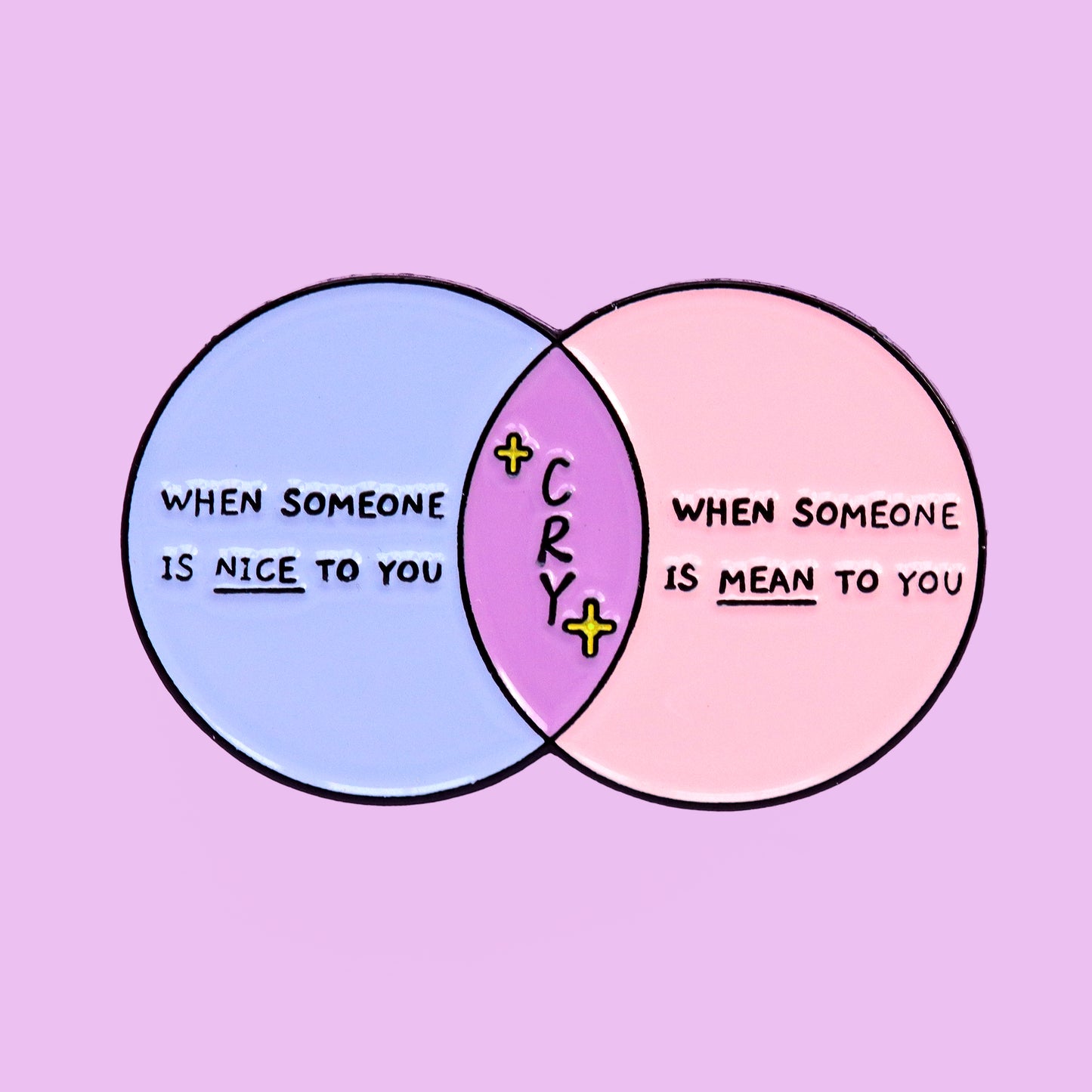 Cry Venn Diagram enamel pin