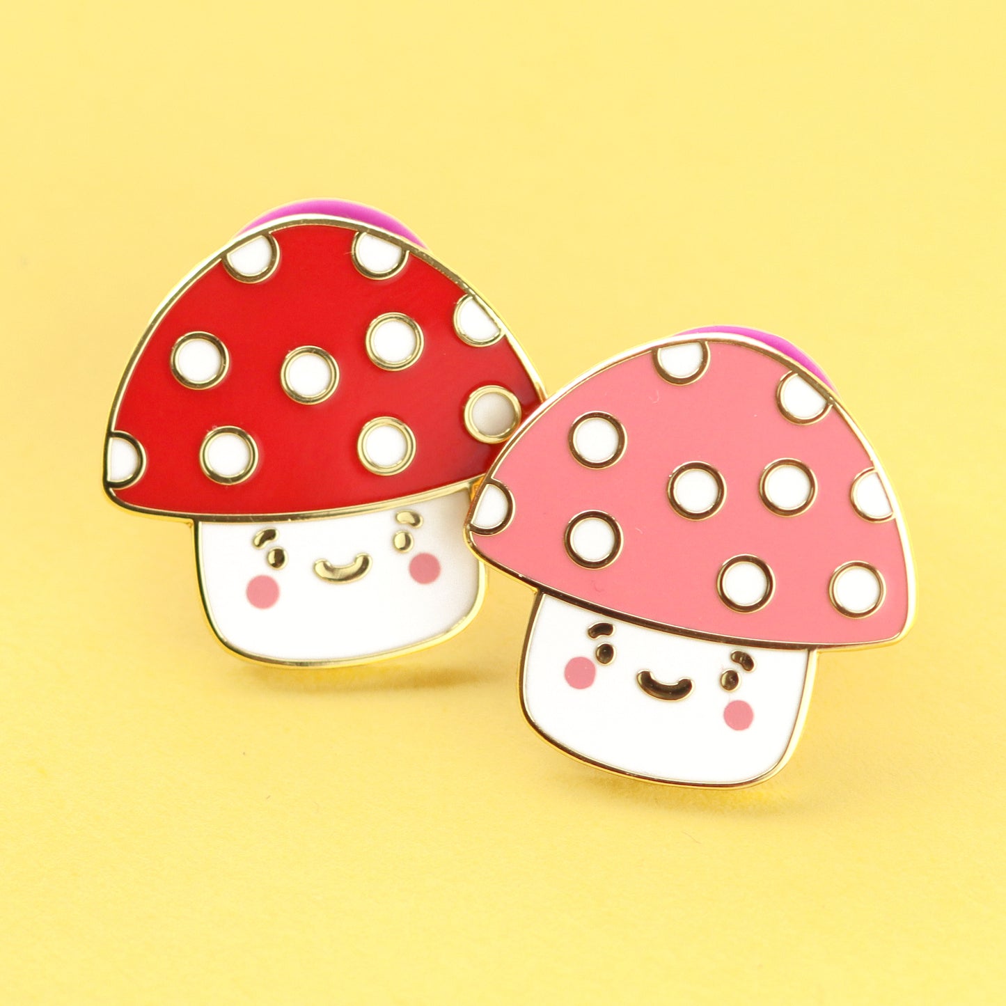 Kawaii mushroom enamel pin