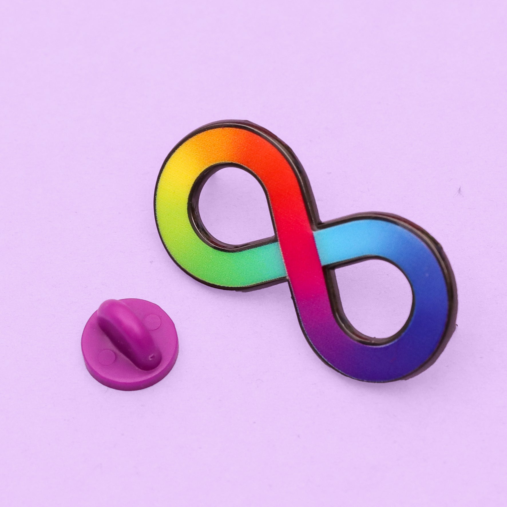 Rainbow infinity neurodivergent enamel pin