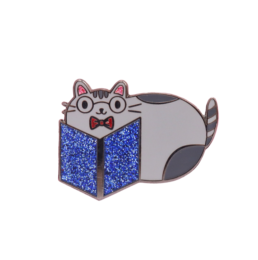 Book Cat enamel pin