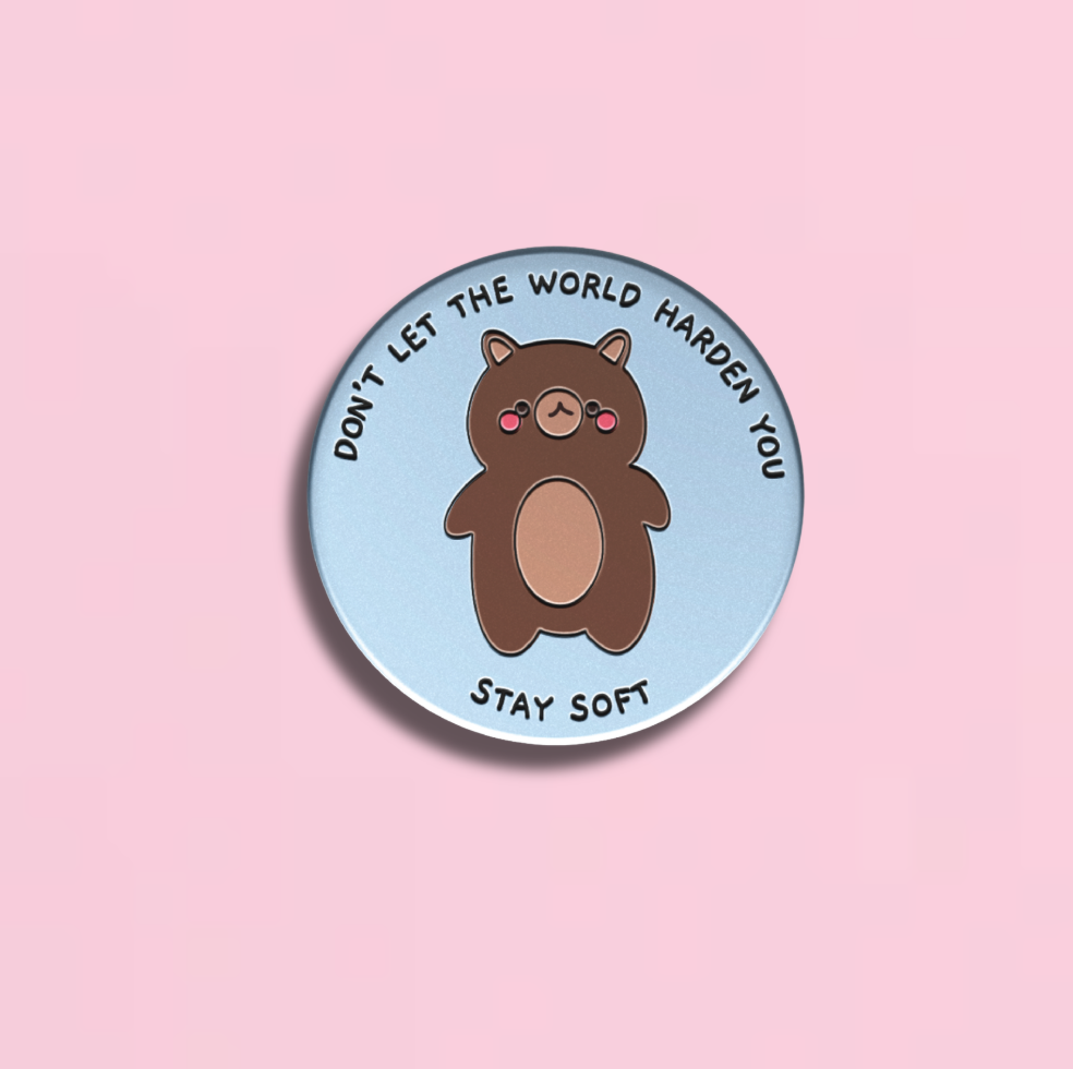 stay soft enamel pin