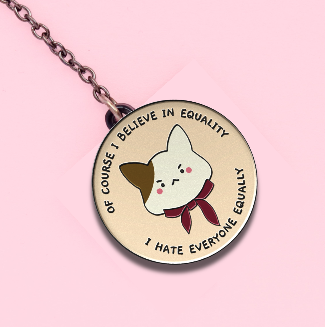 I hate everyone equally Enamel Bookmark With Chain