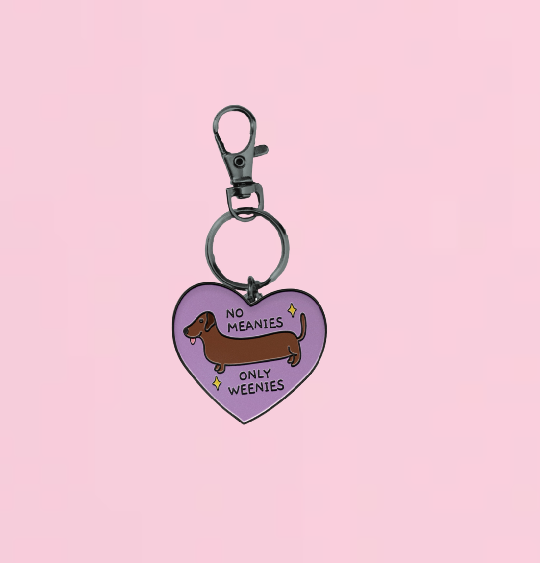 No meanies only weenies enamel keychain and bag charm