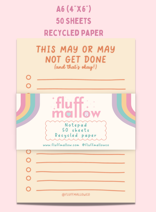 a6 to do list notepad cute