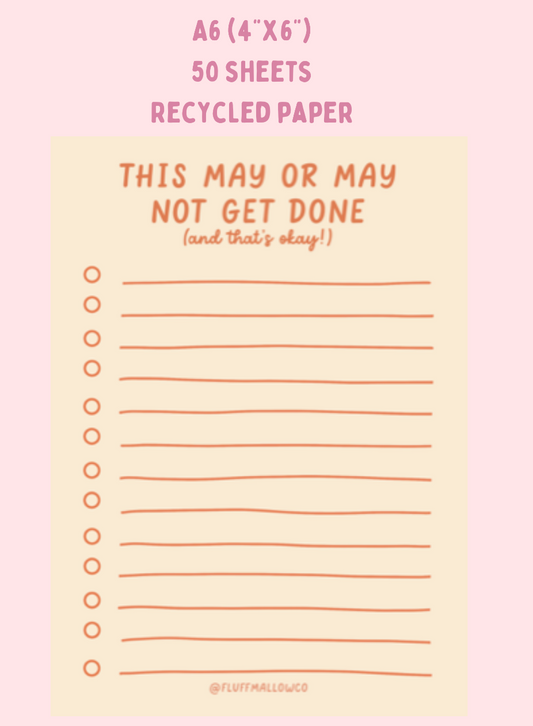 a6 to do list notepad