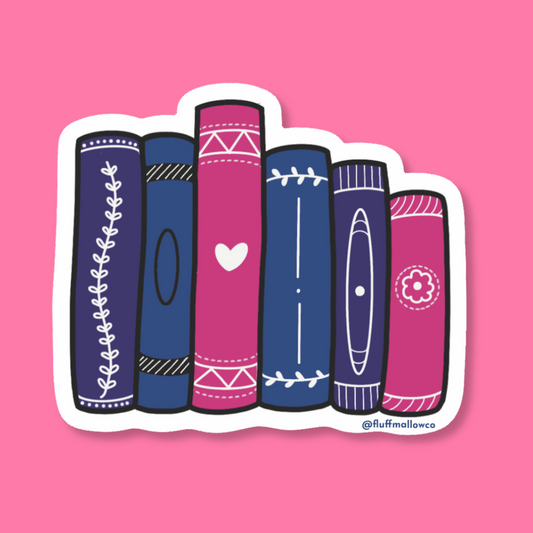bisexual bookstack vinyl sticker
