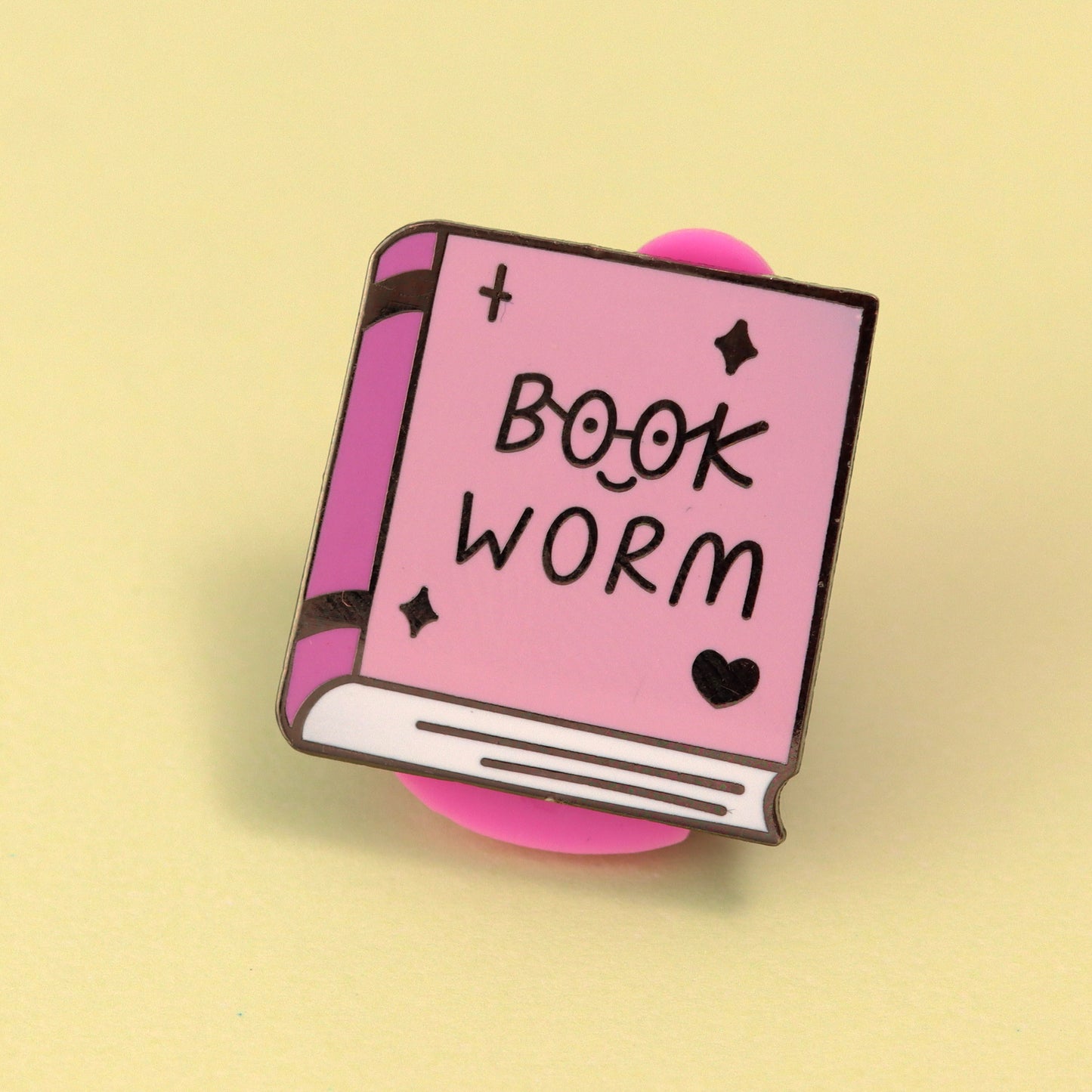 book worm enamel pin