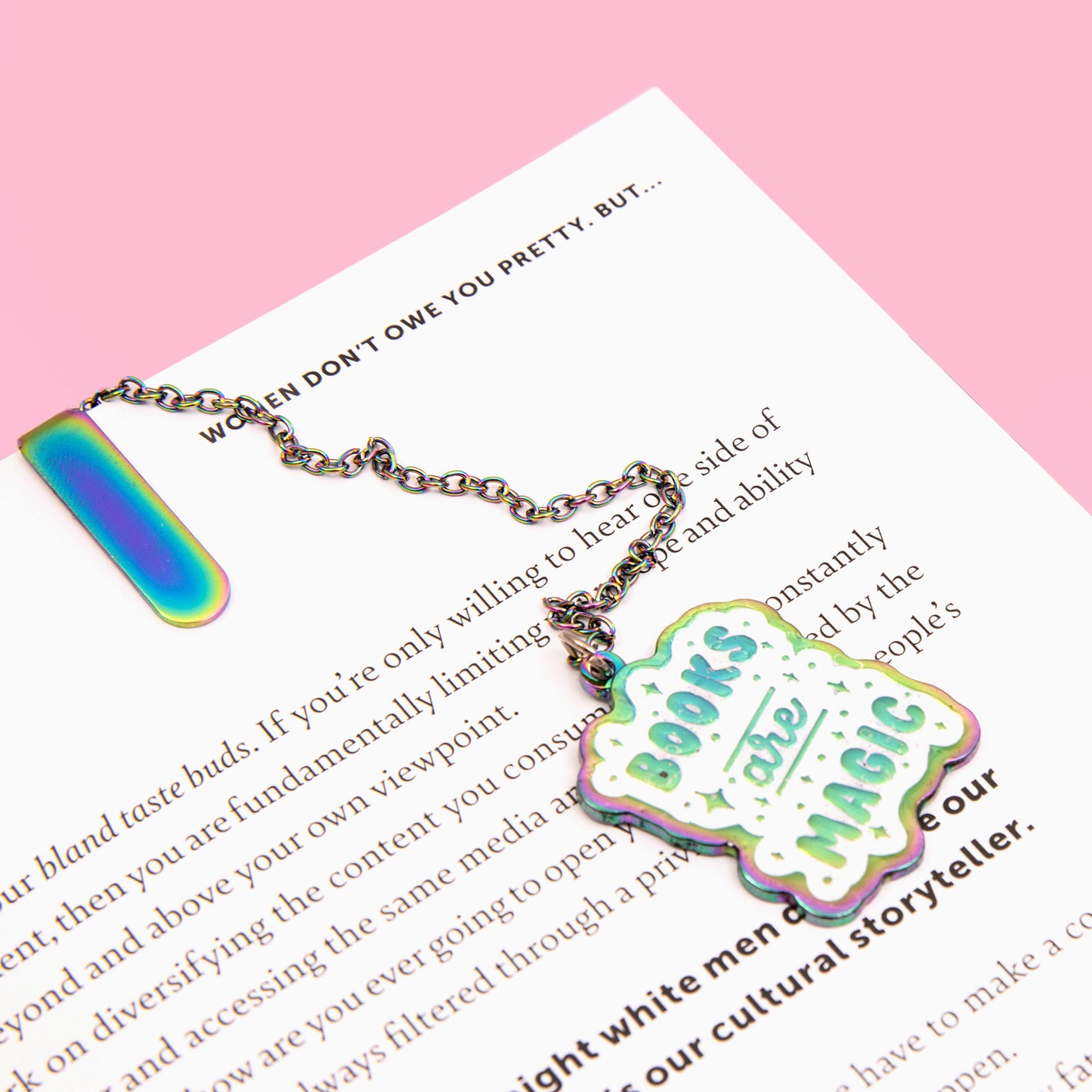 books chain bookmark cute rainbow