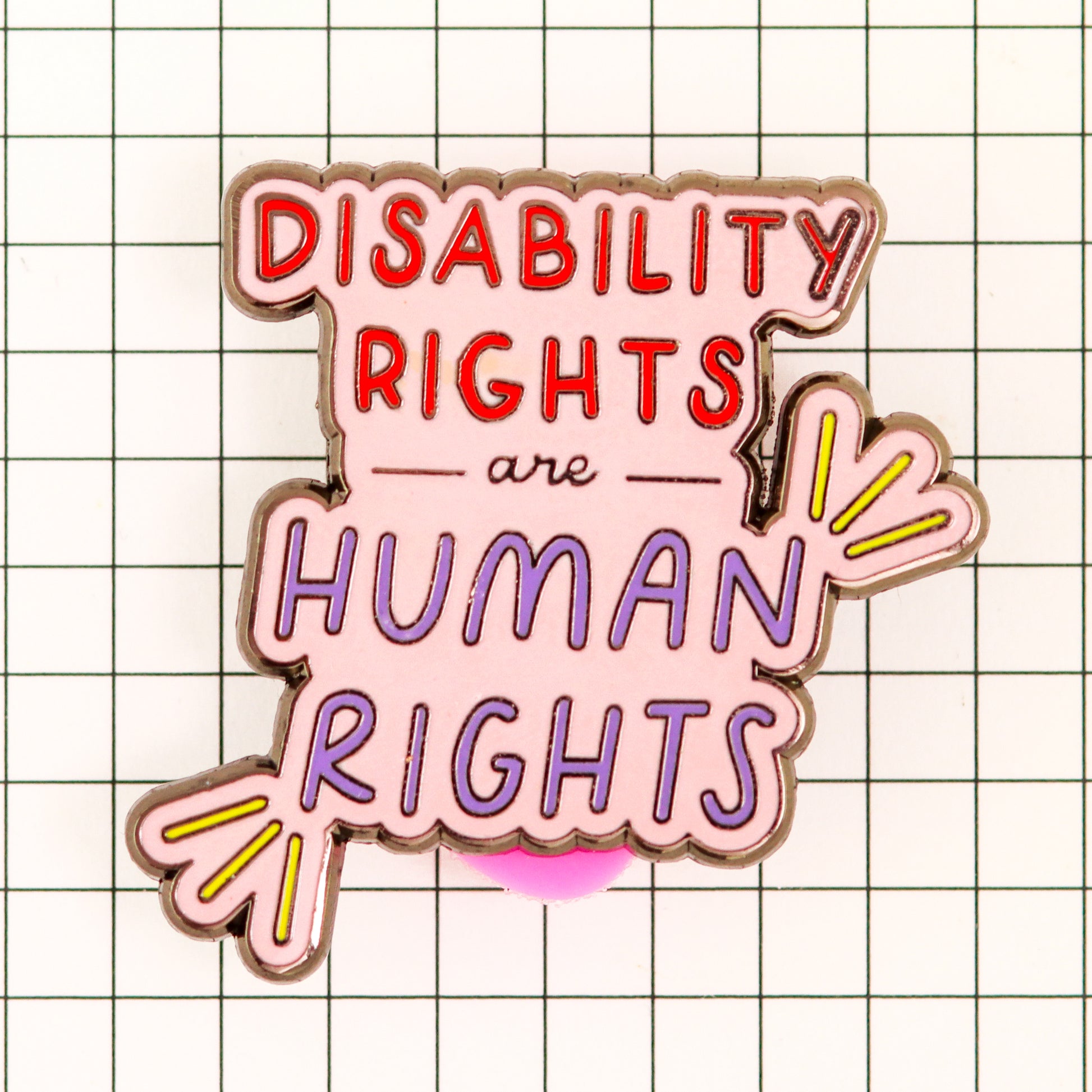 disability rights enamel pin