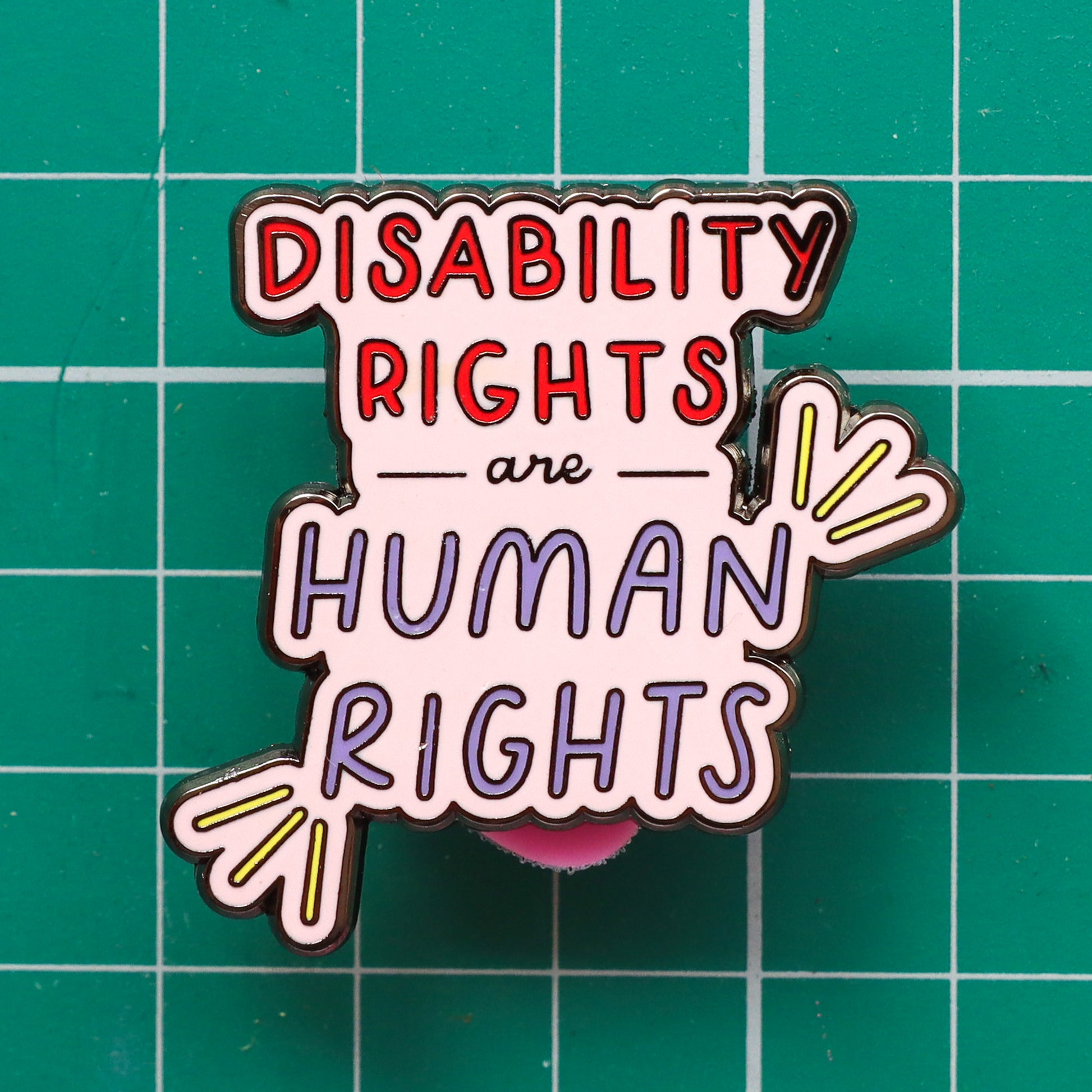 disability rights enamel pin
