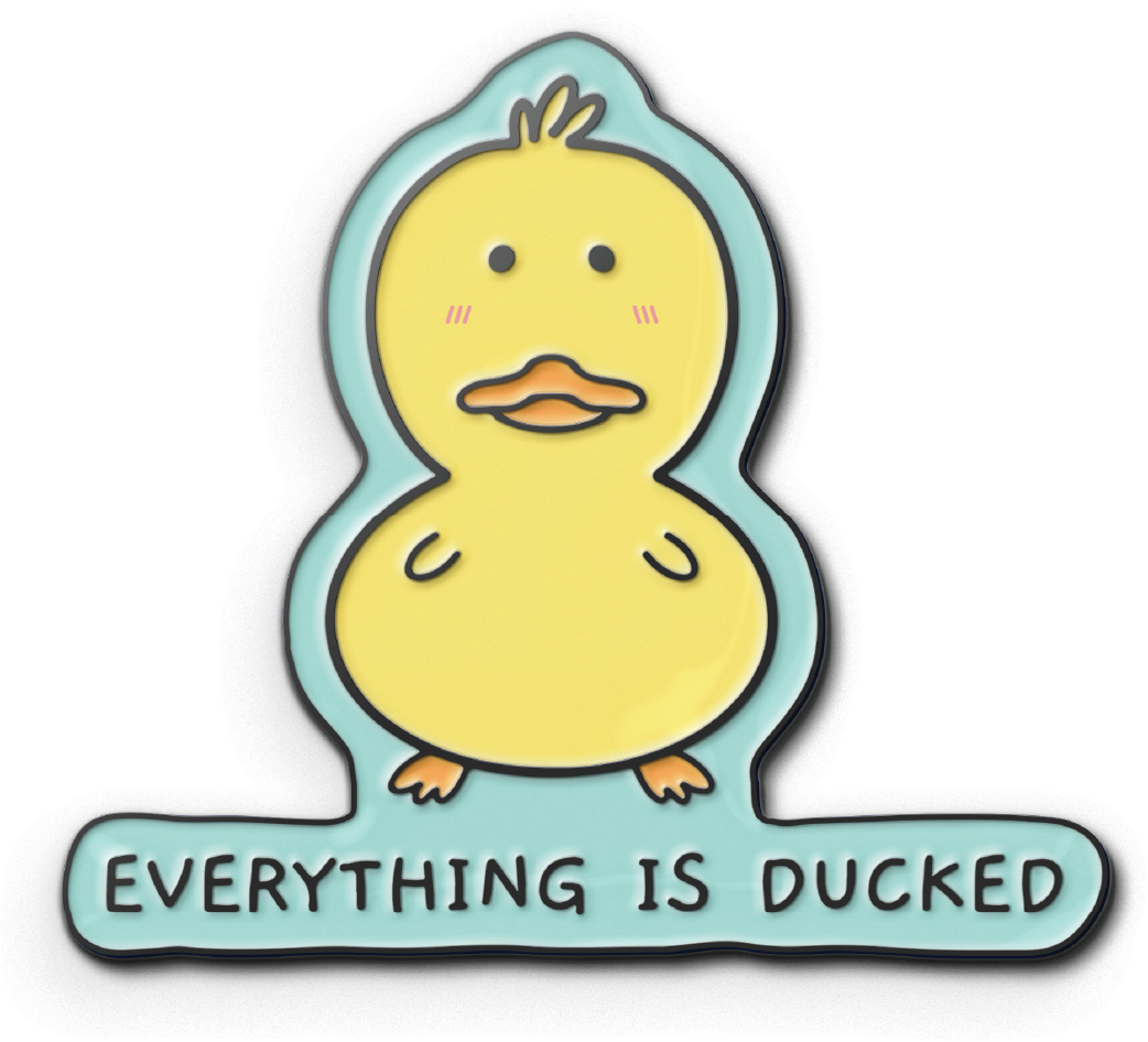 funny duck pun enamel pin