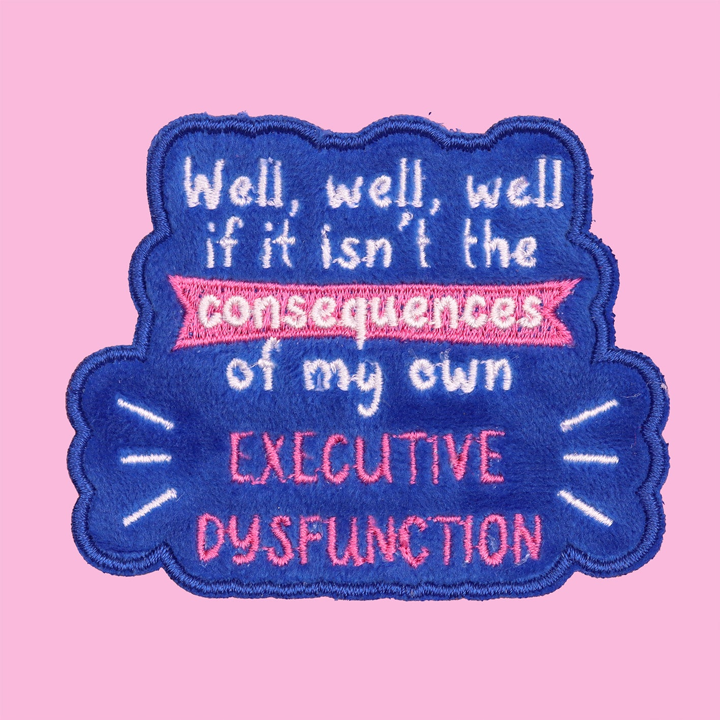executive dysfunction iron on patch