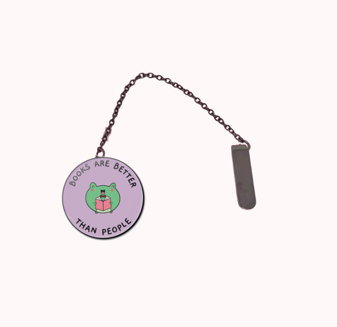 frog chain book mark funny