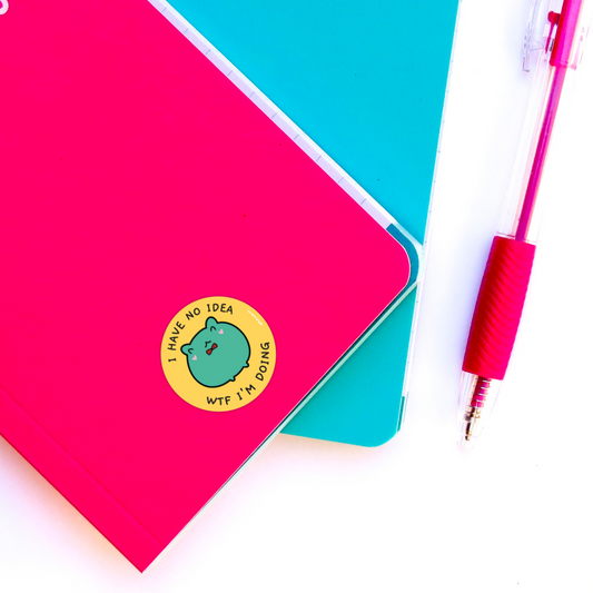 frog sticker on notebook cute kawaii