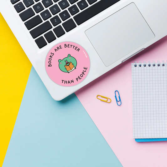 funny books sticker frog kawaii