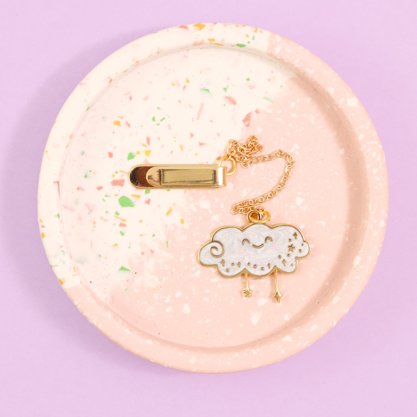 kawaii cloud chain bookmark