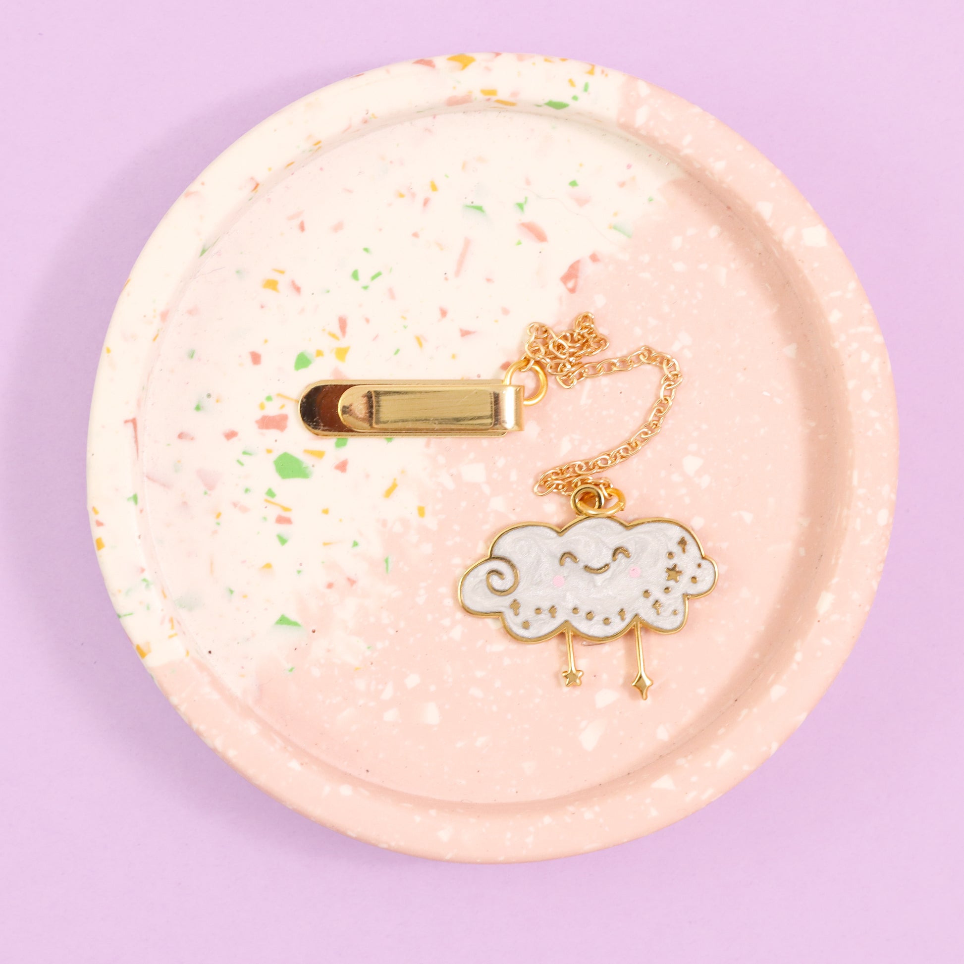 kawaii cloud chain bookmark