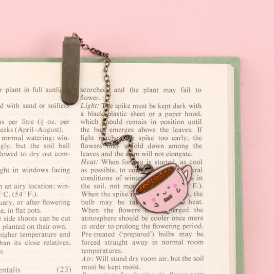 kawaii coffee cup chain bookmark cute
