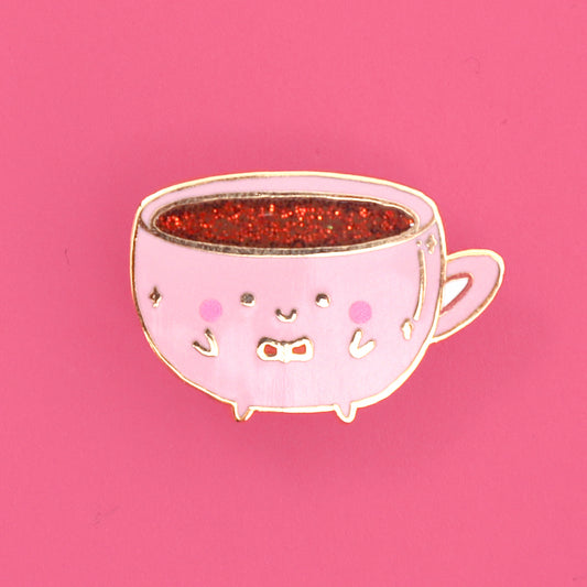 kawaii coffee cup enamel pin cute