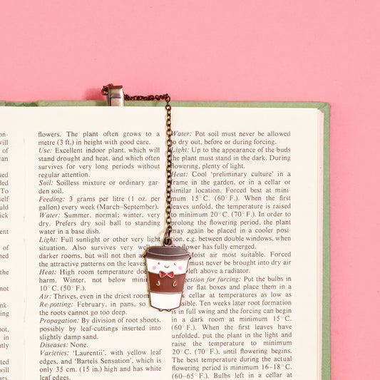 kawaii coffee takeout cup chain bookmarks cute