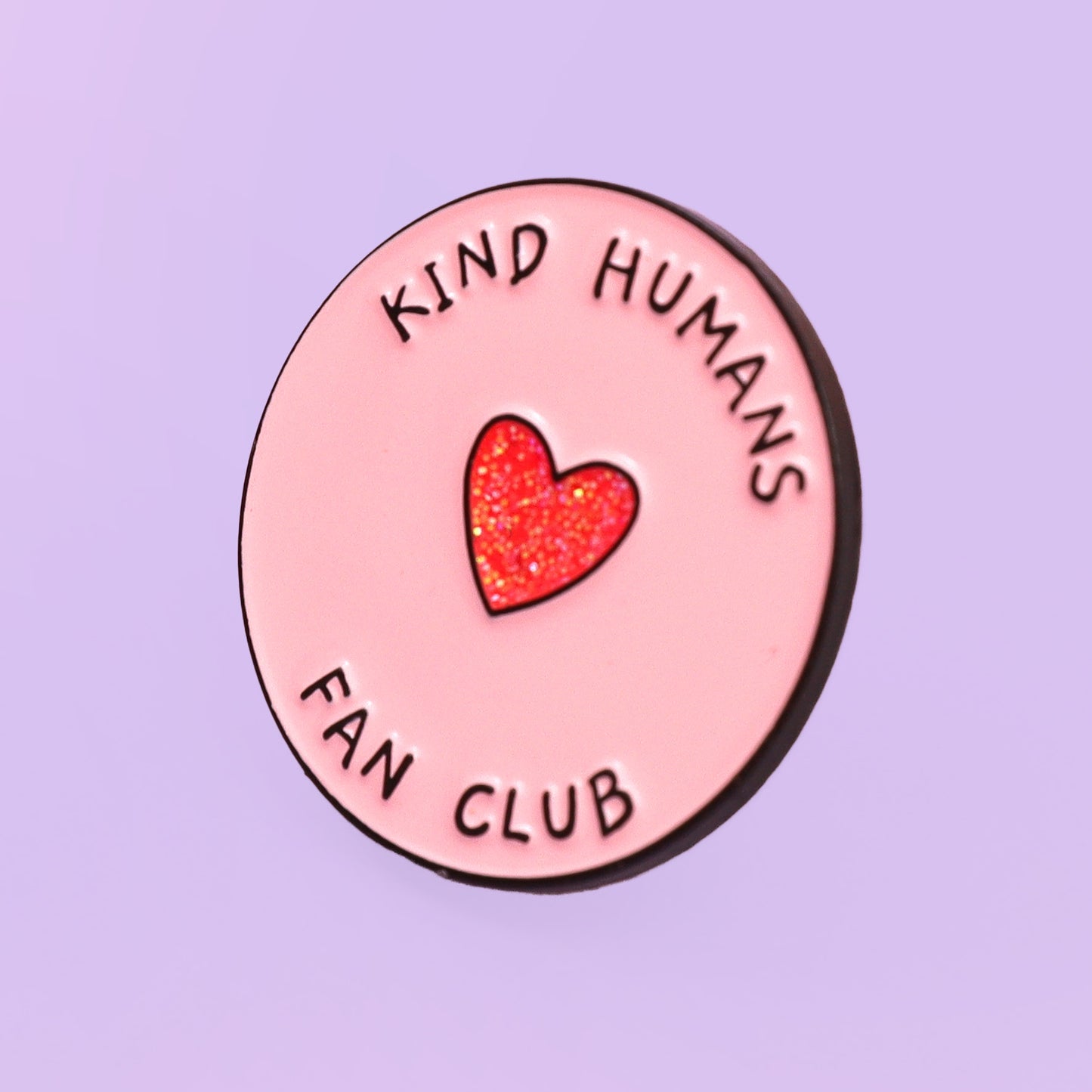 kind humans fan club enamel pin cute