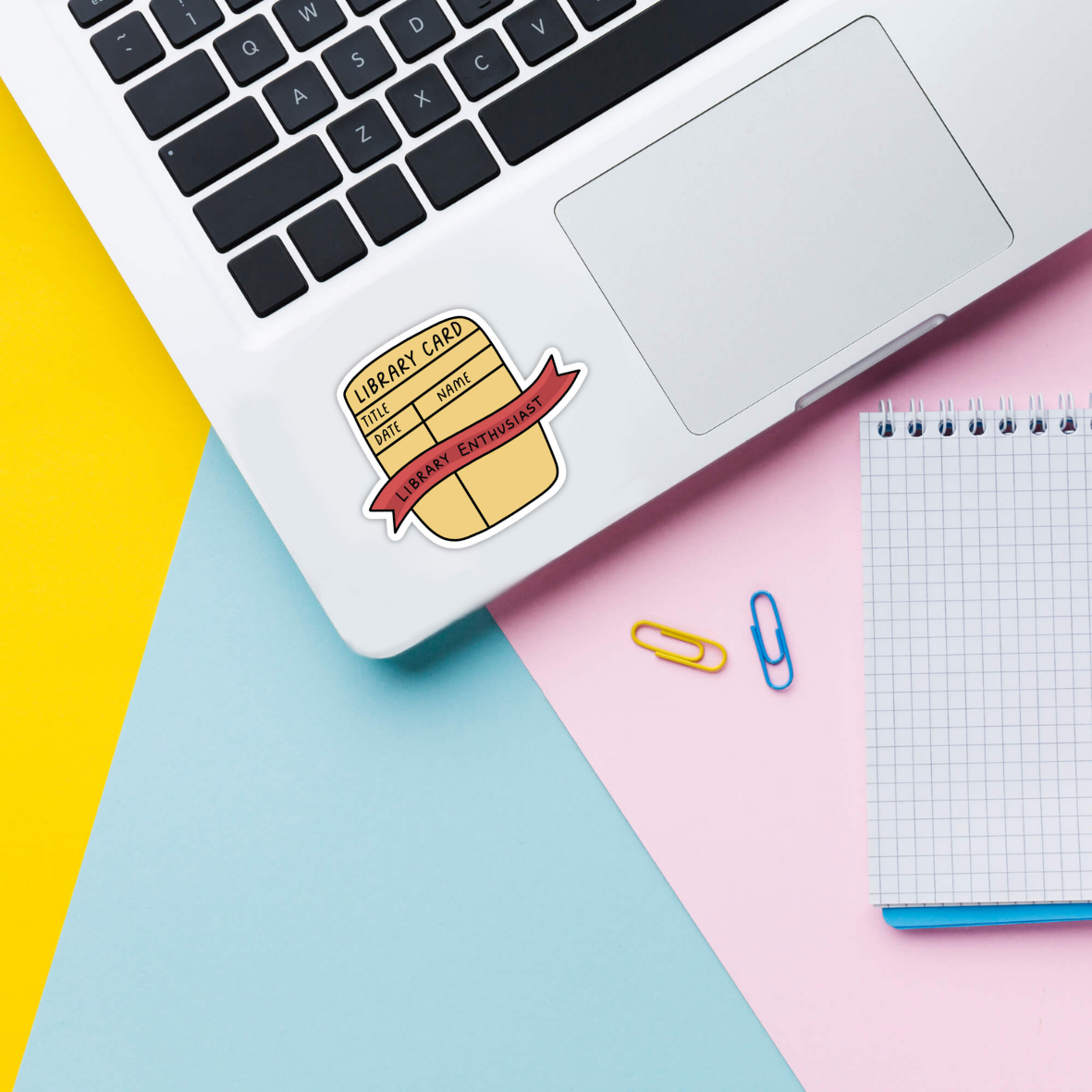 library enthusiast vinyl sticker on laptop