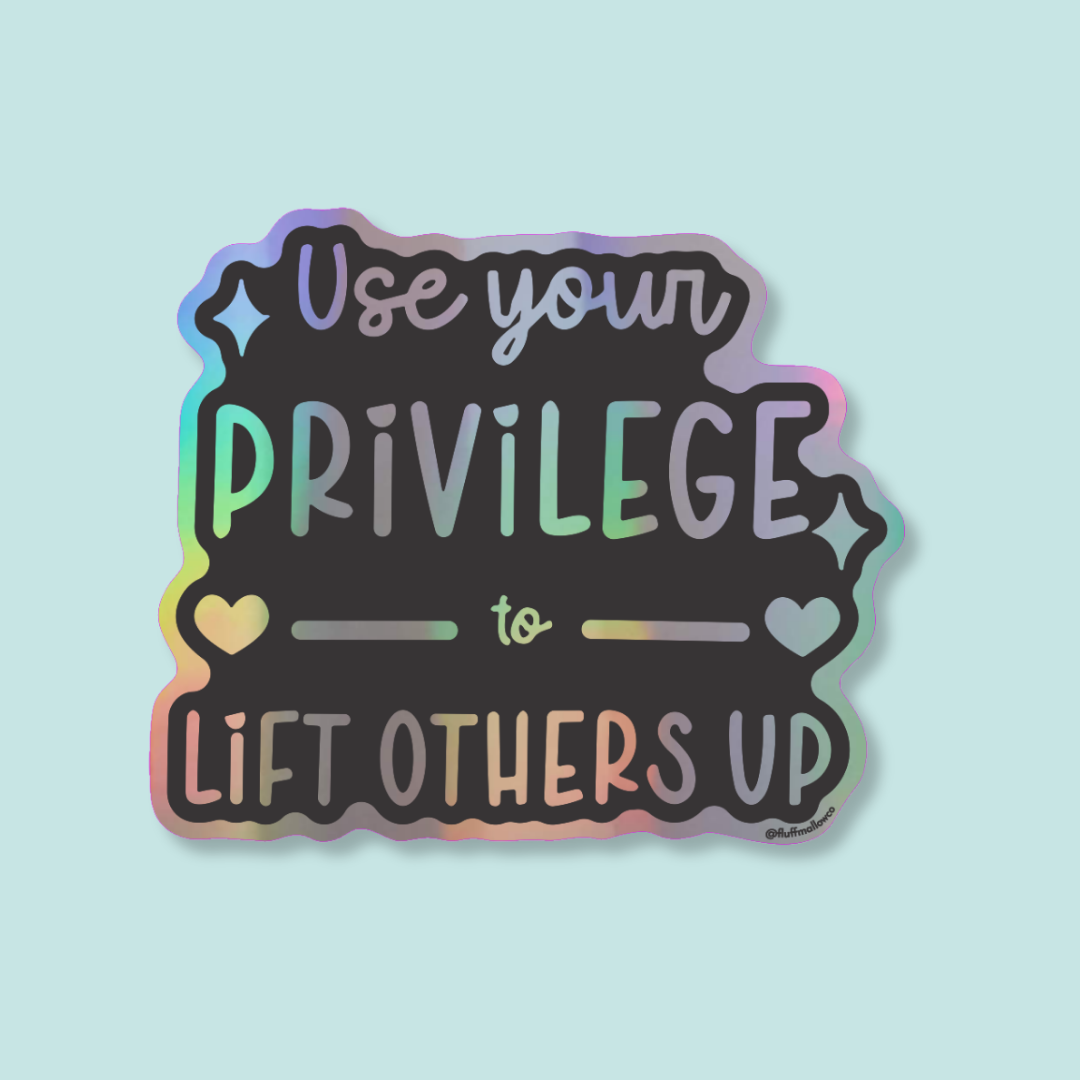 lift others holographic sticker cute