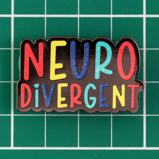 neurodivergent rainbow enamel pin