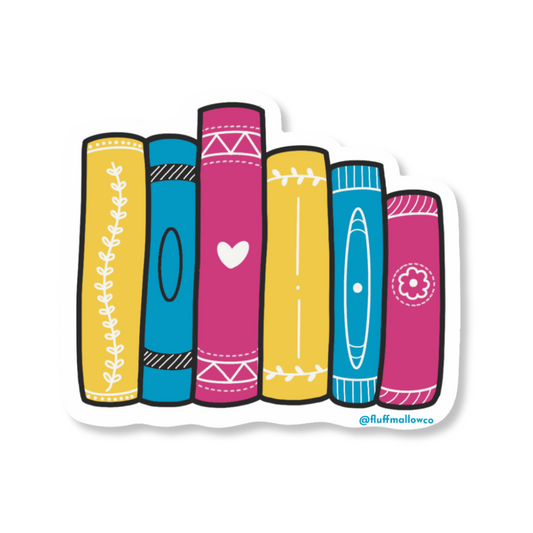pansexual bookstack vinyl sticker