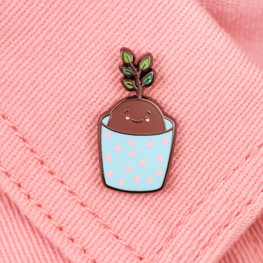 potato plant enamel pin cute 2