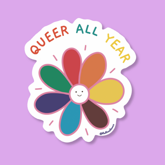 queer all year sticker cute flower