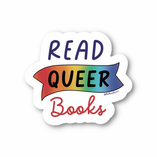 read queer books vinyl sticker