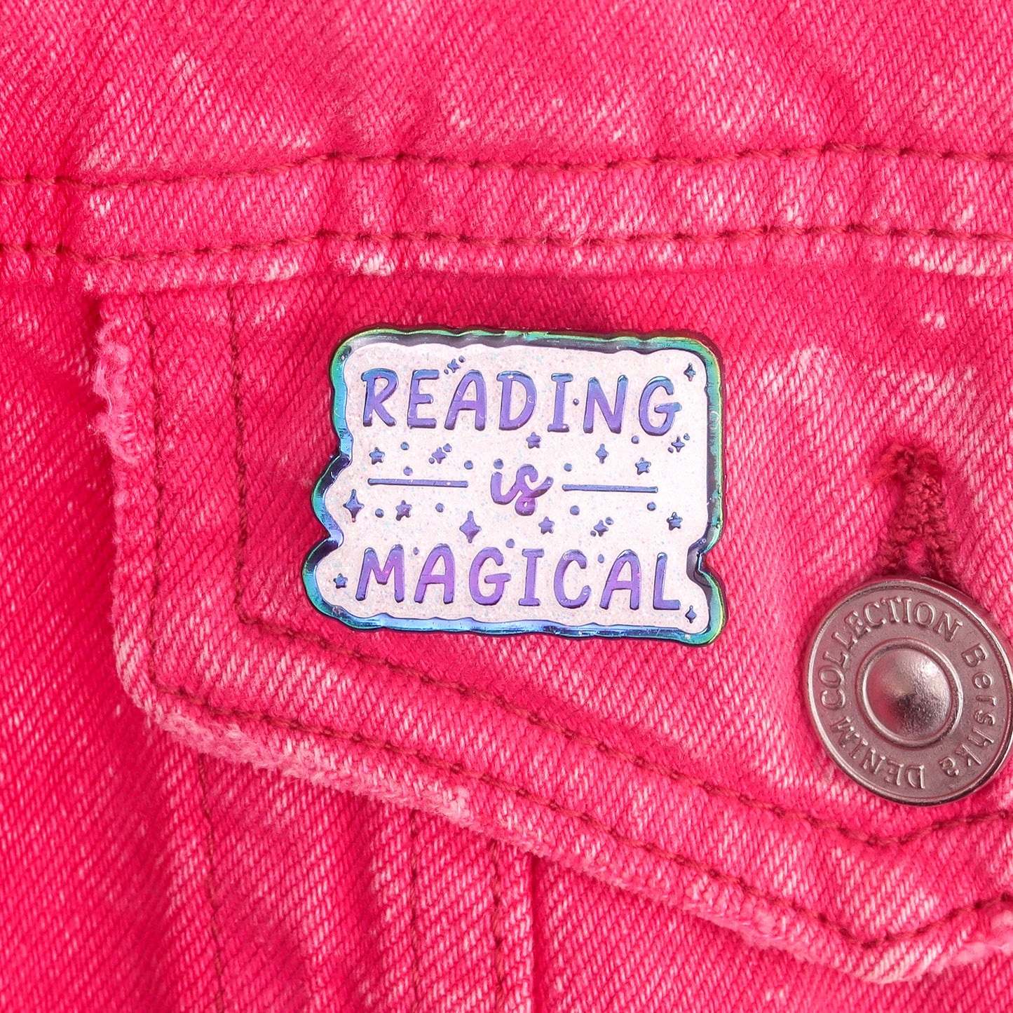 reading enamel pin