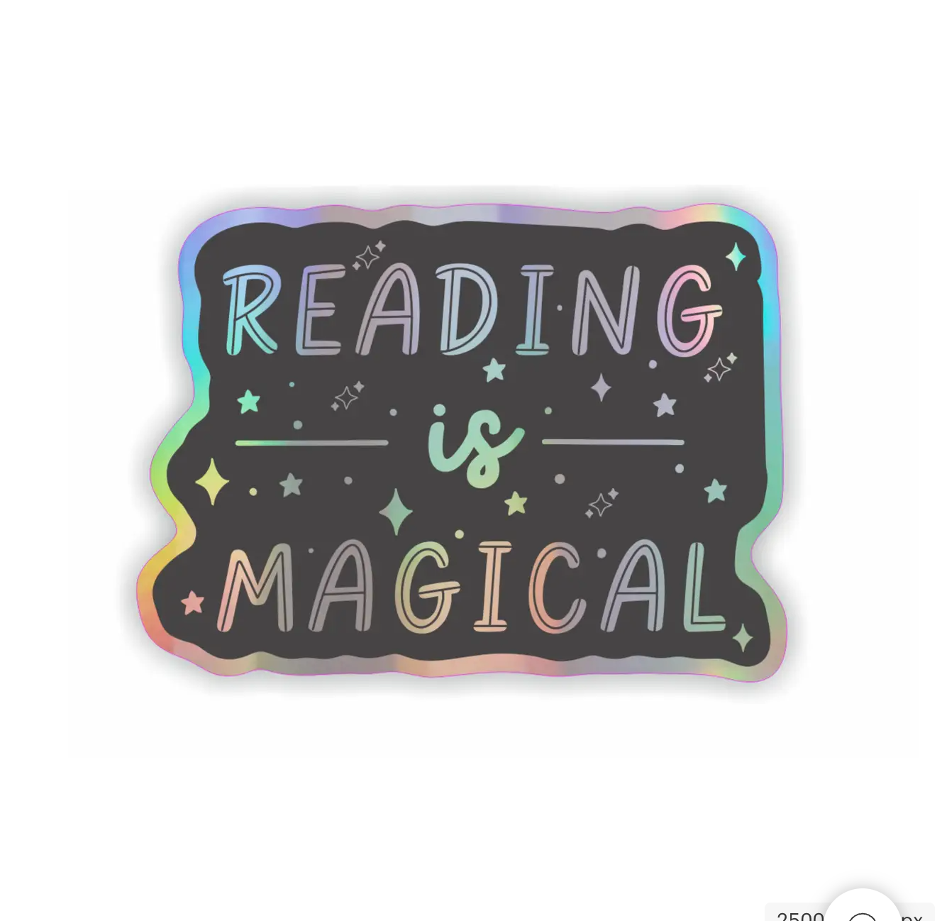 reading is magical holographic vinyl sticker