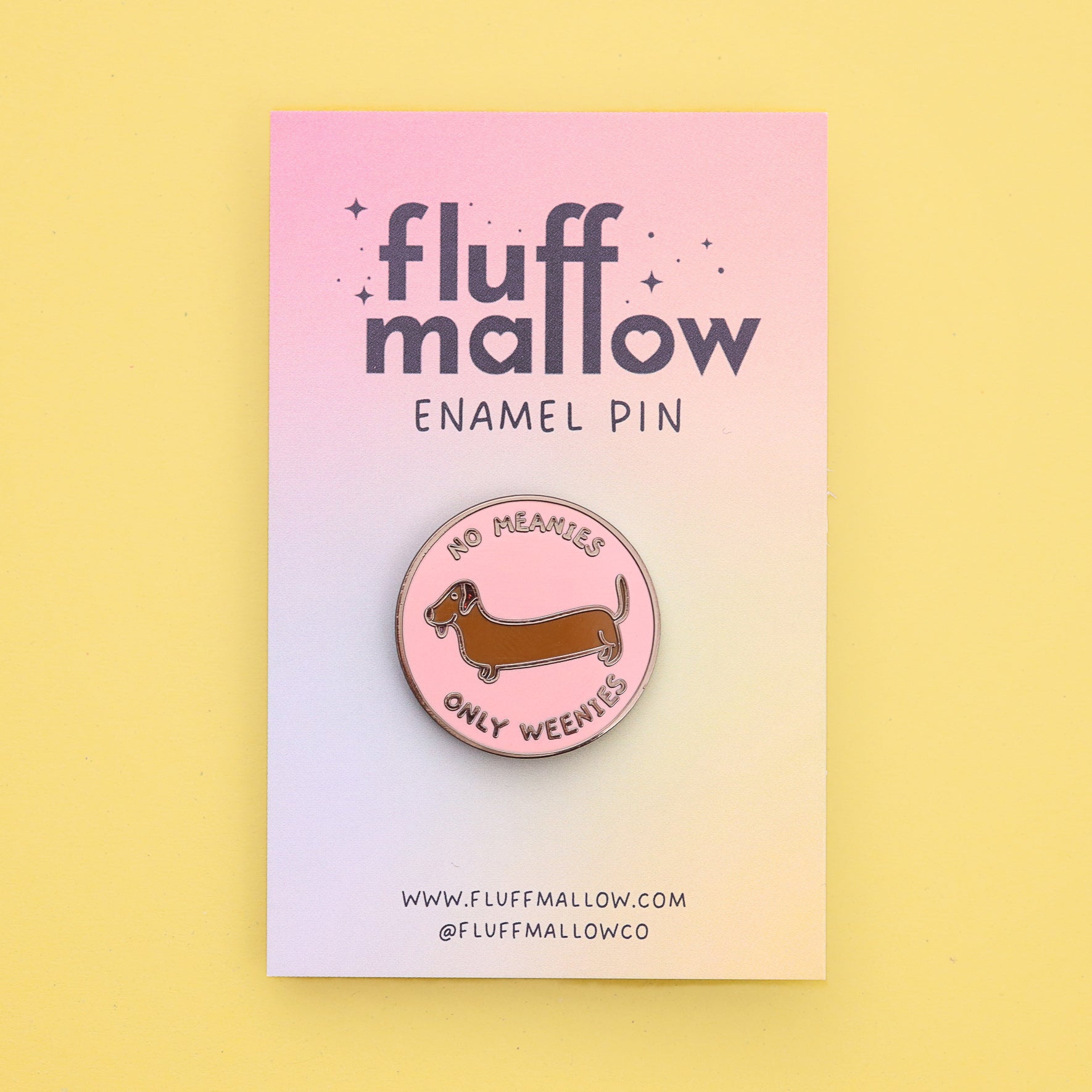 sausage dog enamel pin cute packaging