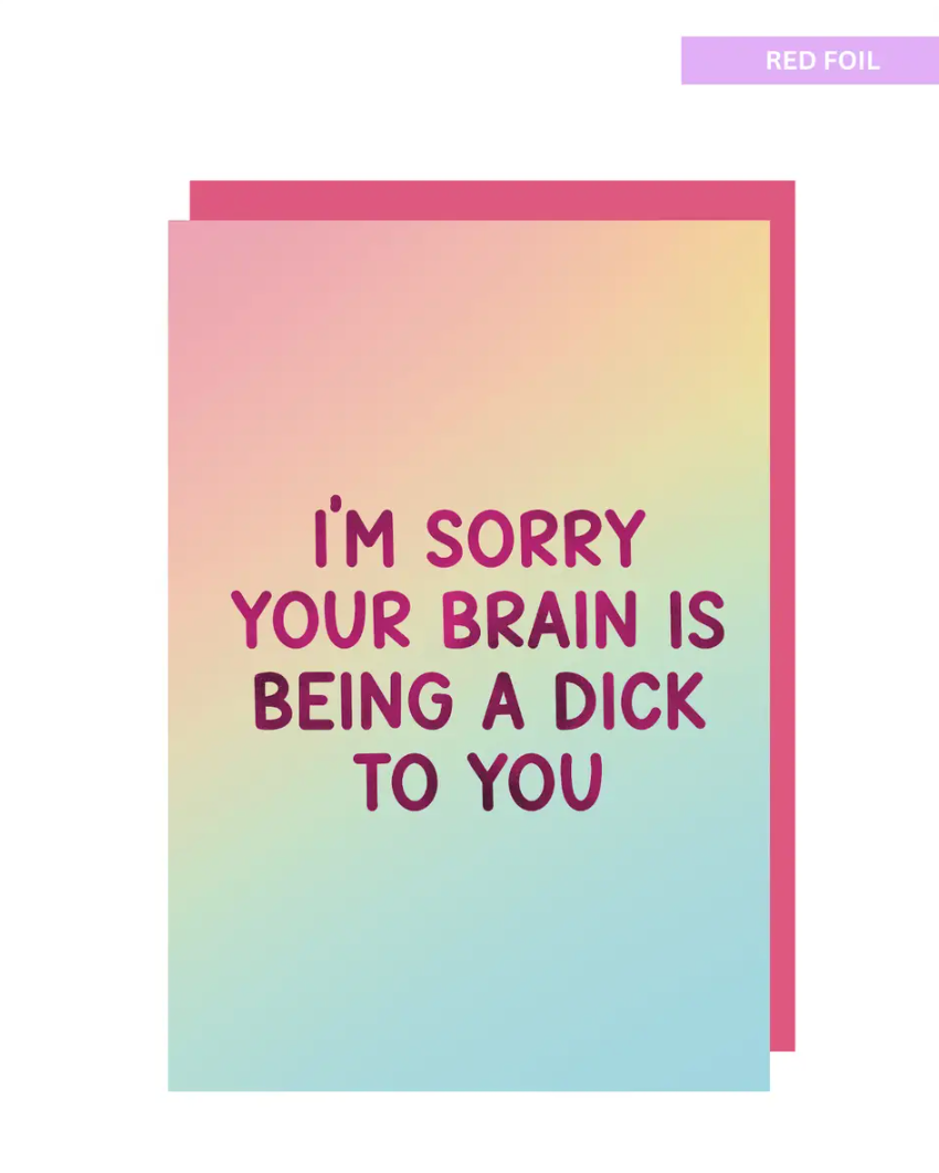 red foil sorry greeting card