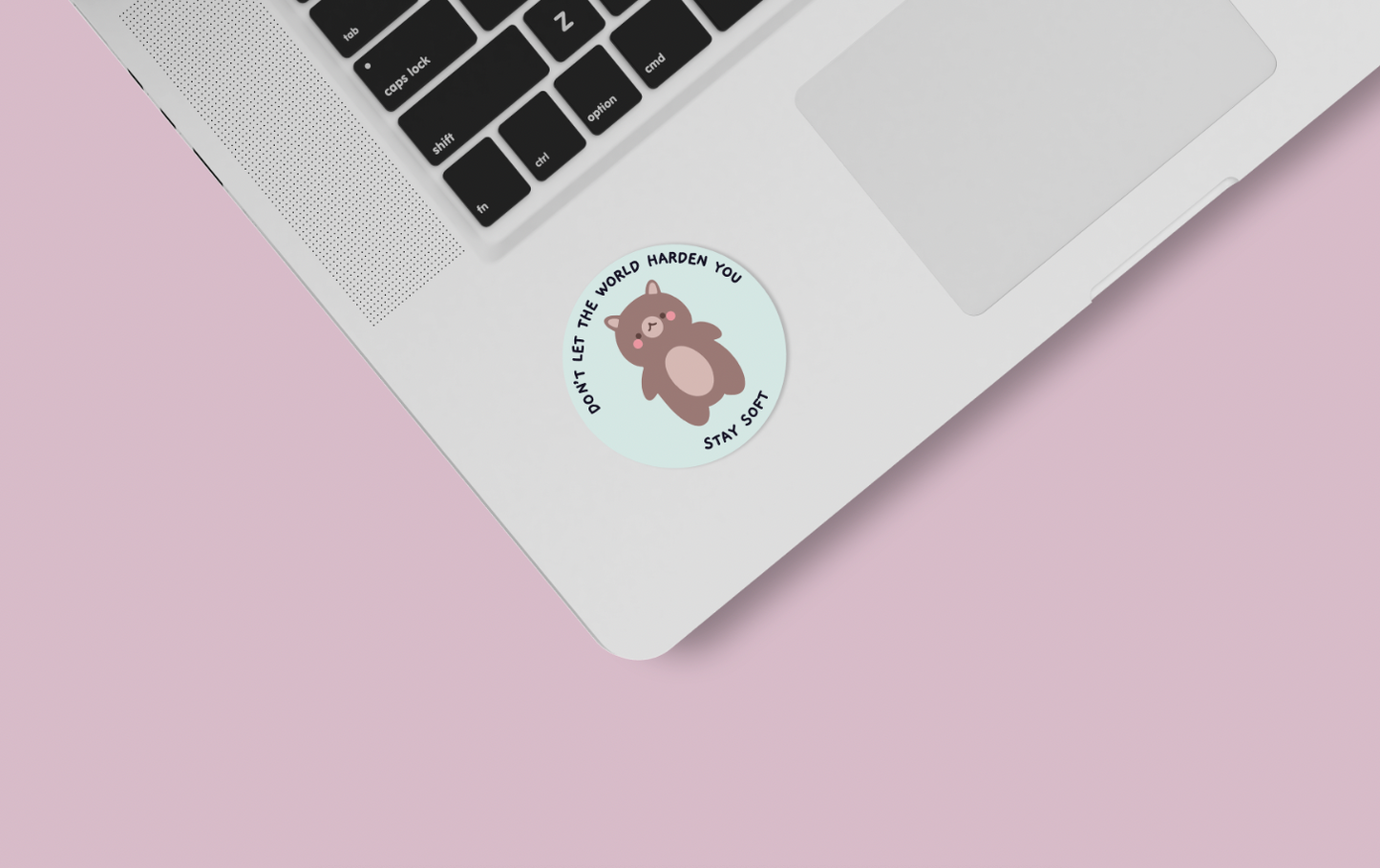 stay soft sticker on laptop