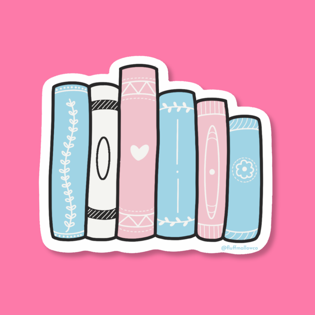 transexual bookstack vinyl sticker