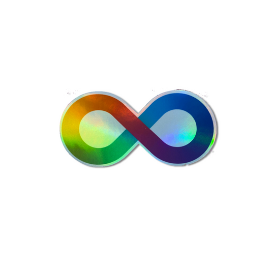 Rainbow infinity neurodiversity holographic vinyl sticker